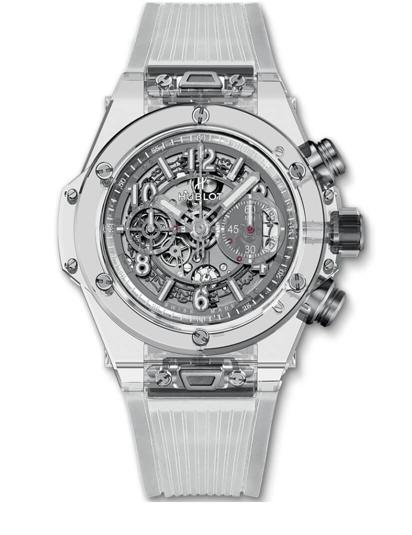 Transparent hublot clearance watch