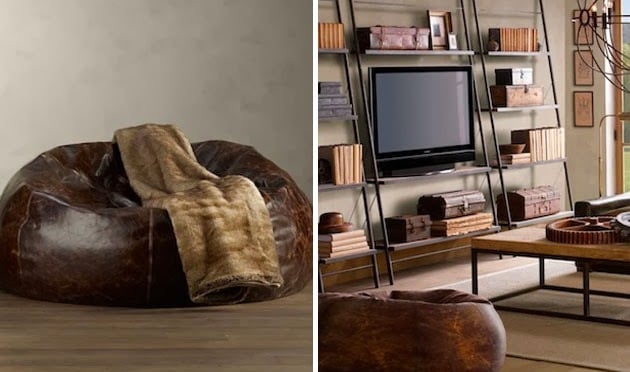 Distressed Leather Bean Bag Chair Men S Gear
