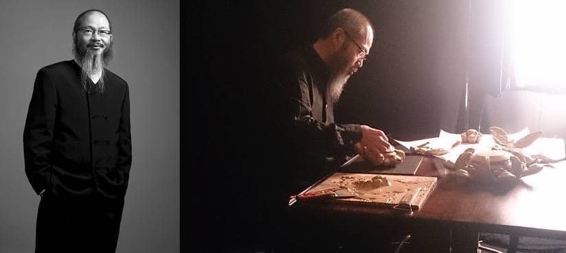 Wallace Chan molding a model of A Heritage in Bloom