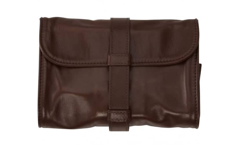 24K Gold Manicure Set Brown Leather Carrying Case