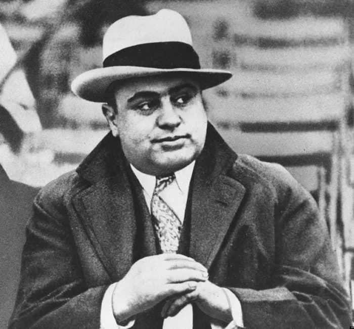 Al Capone, the infamous Italian leader of Chicago organized crime