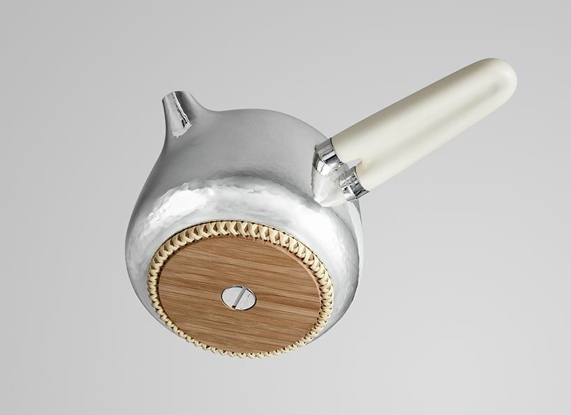 Georg Jensen Silver Tea Set by Marc Newson Wrapped Rattan Bases