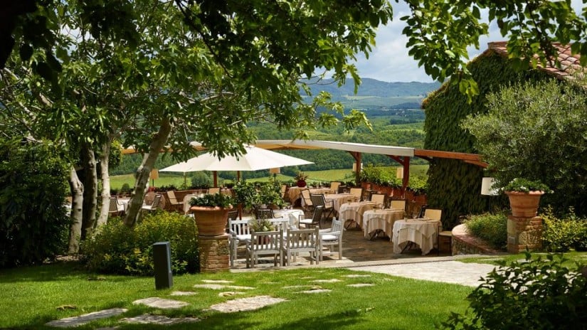 Italy, Hotel Le Fontanelle Outside Restaurant