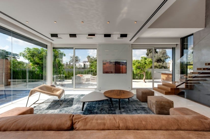 Living Room Hidden House by Israelevitz Architects