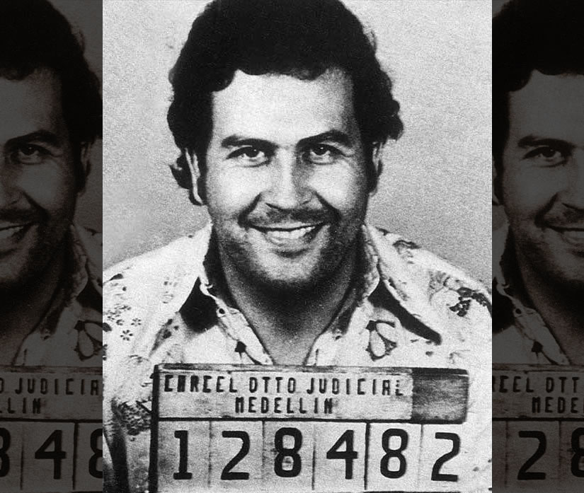 Pablo Escobar after his arrest for trafficking in 1976