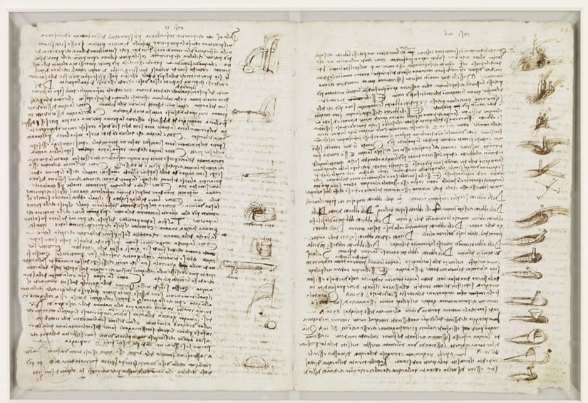 Page of Codex Leicester