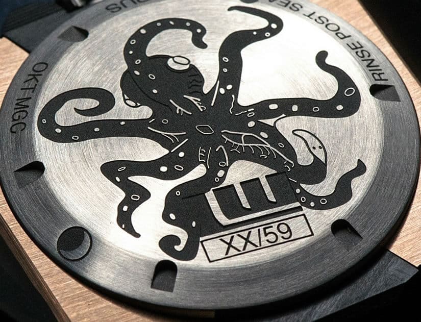 Oktopus Moon Gold 3DTP Carbon Watch, Case