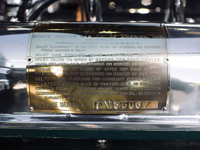 Engine Number, 1931 Stutz DV-32 Convertible Victoria by Rollston