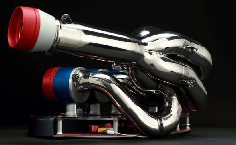 Red-Blue Exhaust Speaker Dock Otto