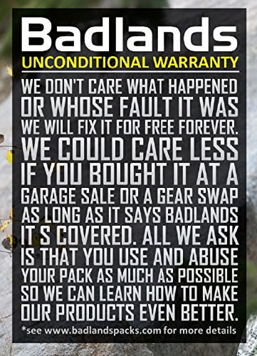 Badlands Lifetime Warranty