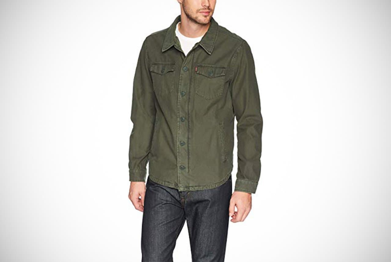 levi's men's washed cotton shirt jacket