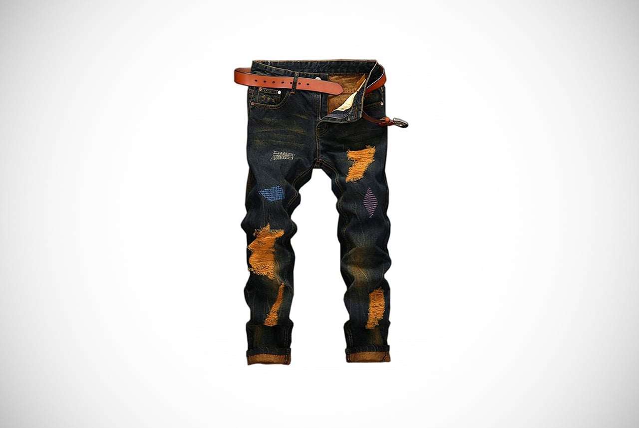 extreme distressed jeans mens