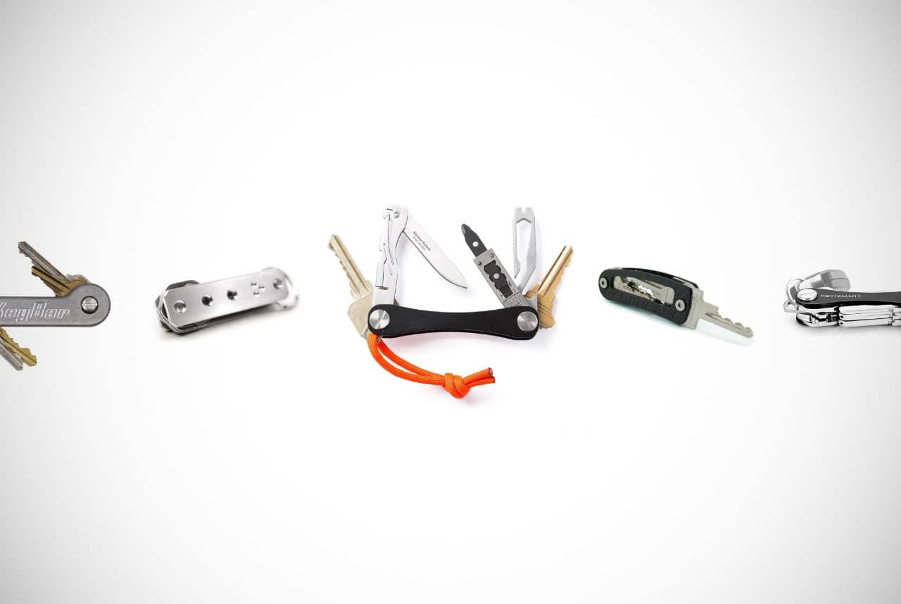 – Key Smart Key Horder Organizer for Men Aircraft Grade Aluminum EM Compact Key Holder Premium Key Ring Organizer with Pocket Clip Design Navy Blue