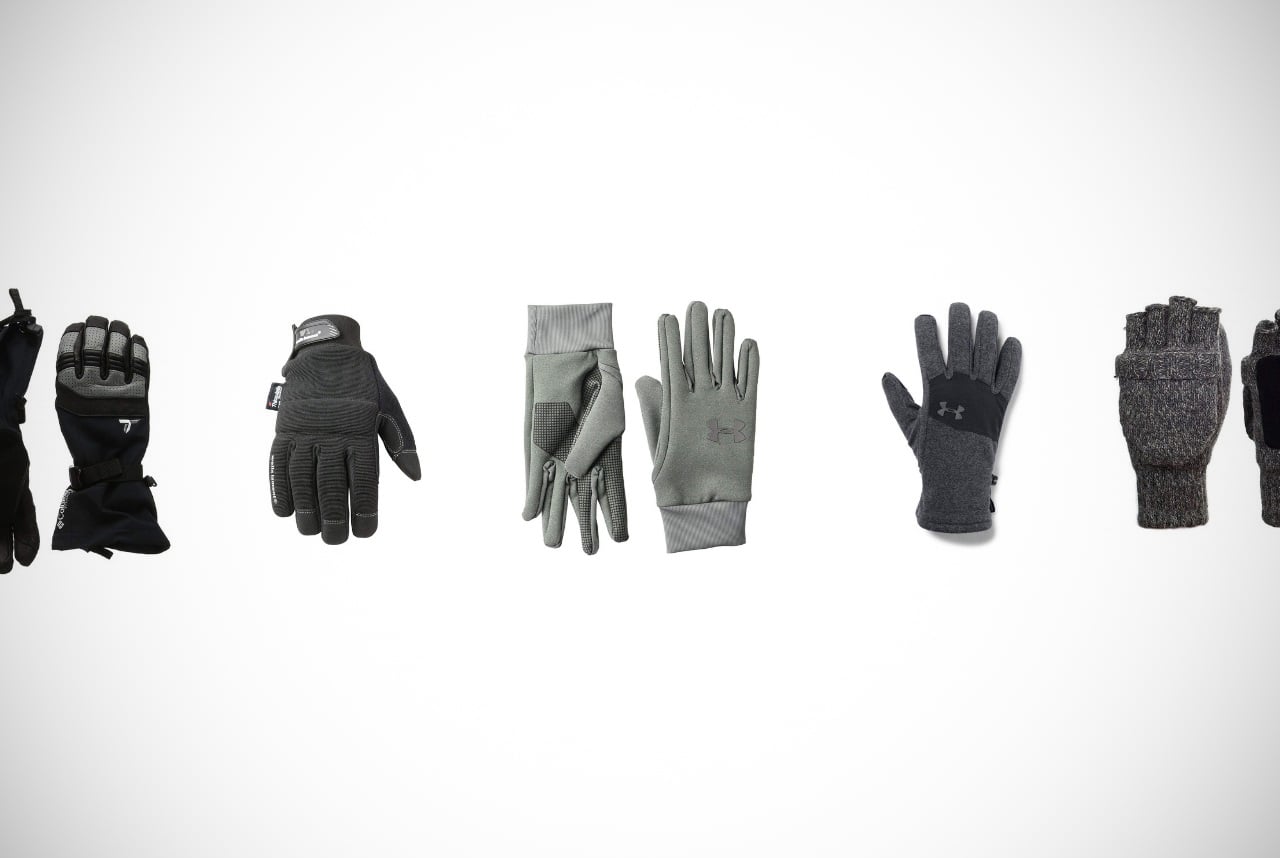 Polar Fleece Mens Grey Black Navy Thermal Gloves Heat Retain Technology Insulate