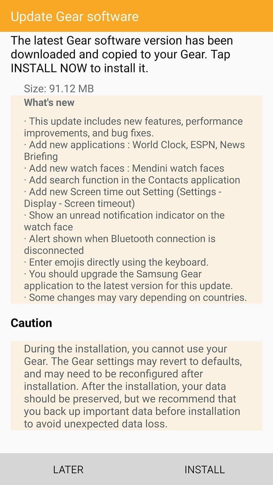 gear s2 notifications