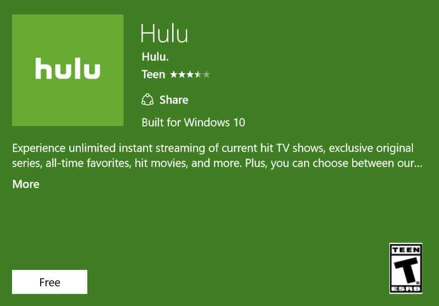 hulu app for windows 10 hotkeys