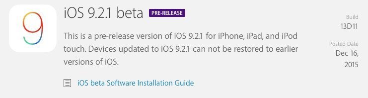 ios 9.2.1 beta