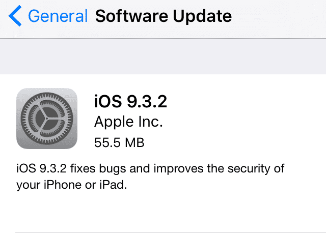 iOS 9.3.2 