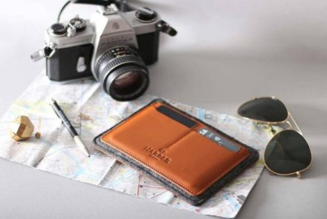 Harber London Flat Leather Passport Holder