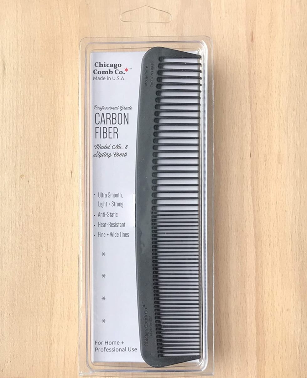 The Chicago Comb Co. Model No. 6 Carbon Fiber Comb Is Best For Everyday ...