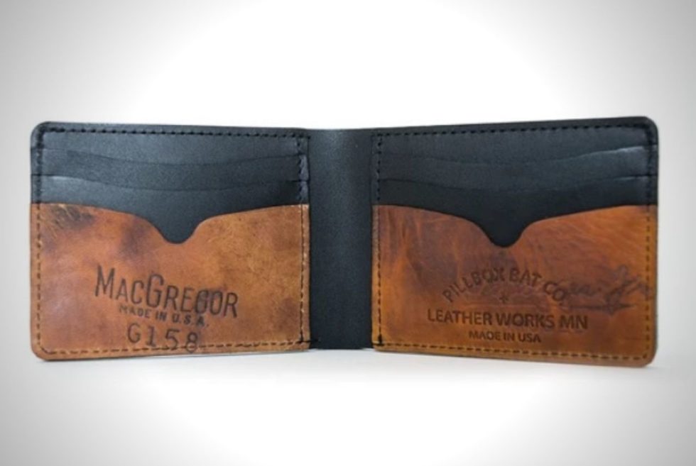 llbox Billfold-Vintage Ball Glove Leather Wallet