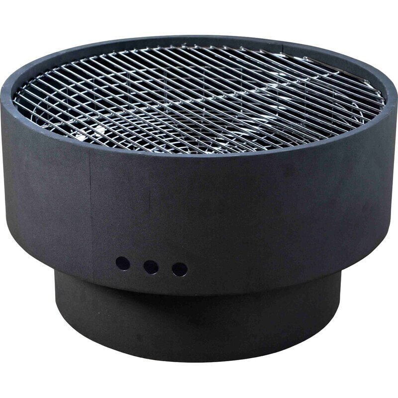 Ebern Designs Lunar Steel Wood Burning Fire Pit Table