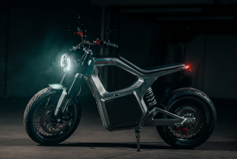 Hop on the all-electric SONDORS Metacycle and cruise in style up to 80 mph