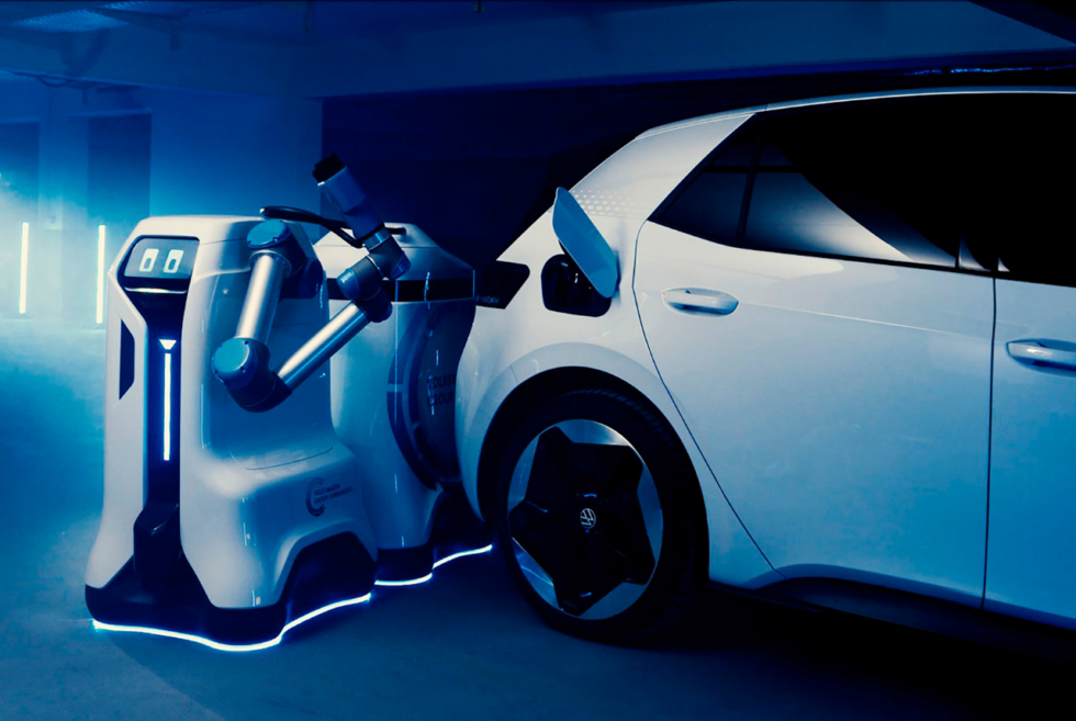 VW shares its autonomous charging robots concept to service electric vehicles
