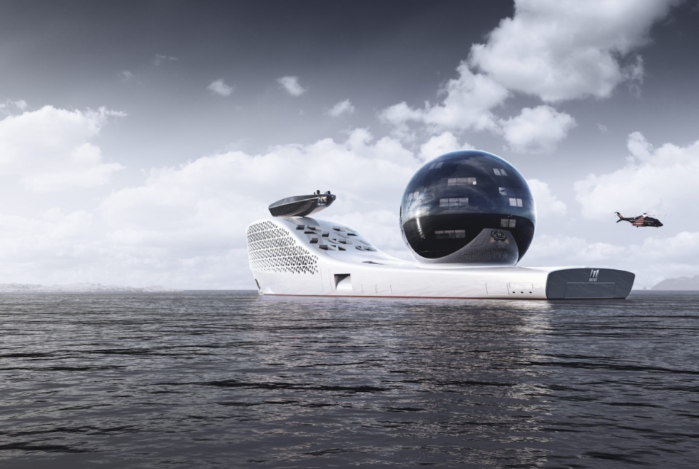 This 984-foot Earth 300 Gigayacht will house state-of-the-art science equipment