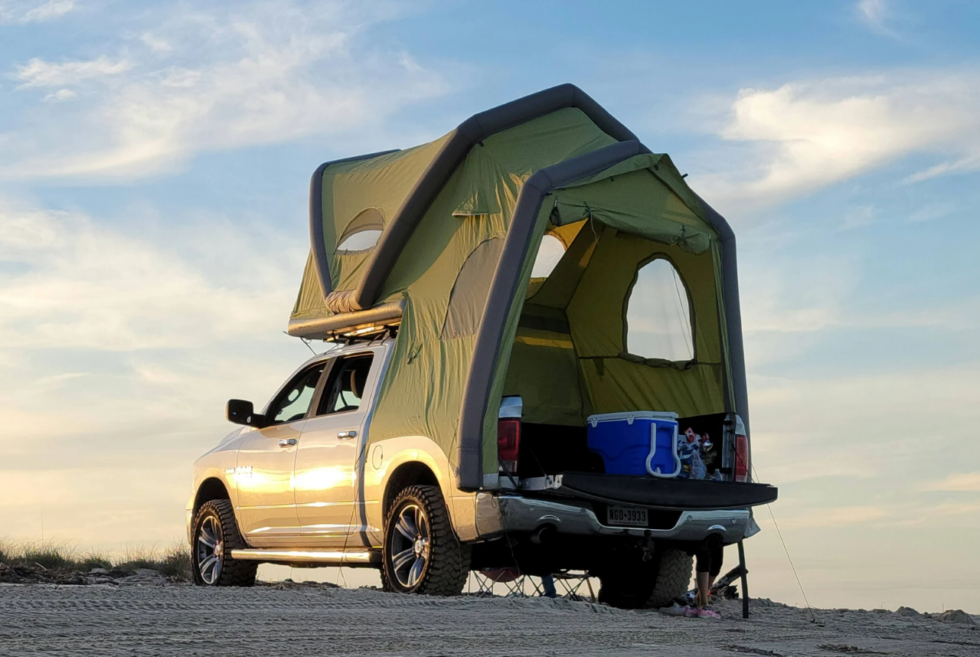 Camp out using your truck bed with the GentleTent GT Pickup inflatable tent