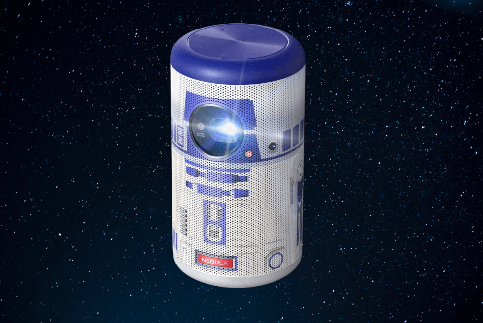 This Nebula Capsule II portable projector gets an R2-D2 makeover for