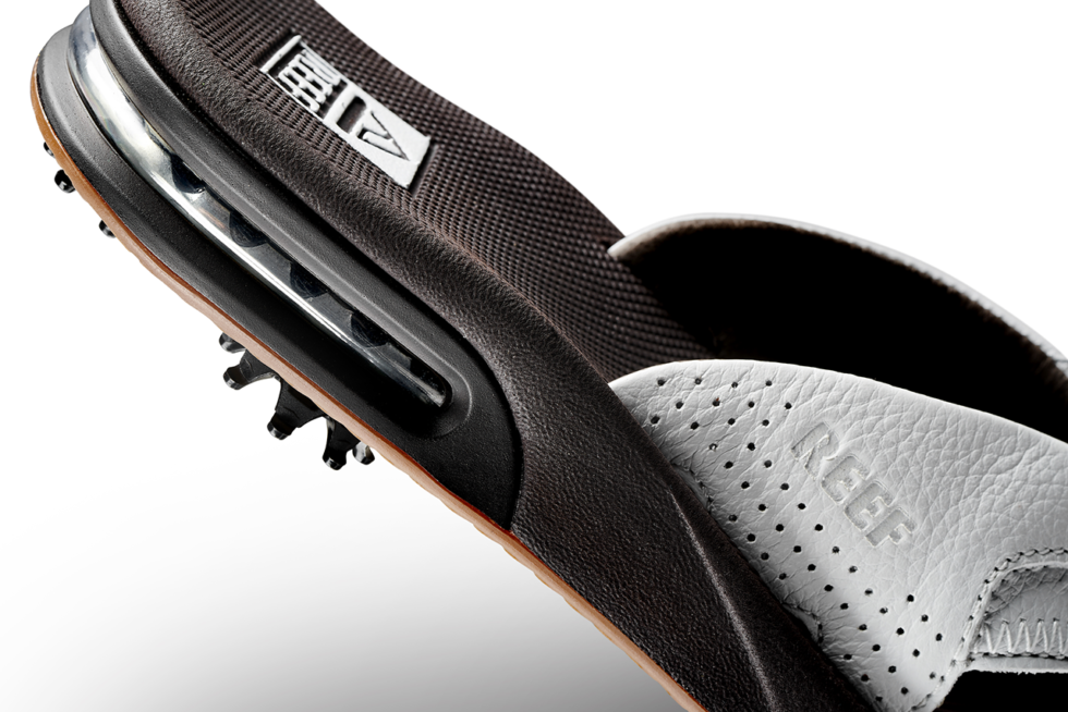 Reef's signature bottle opener remains intact on its Spackler golf sandals | Men's Gear
