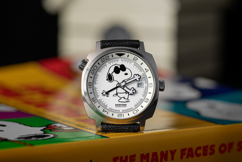 Snoopy is the star of the Bamford x Revolution GMT Joe Cool watch