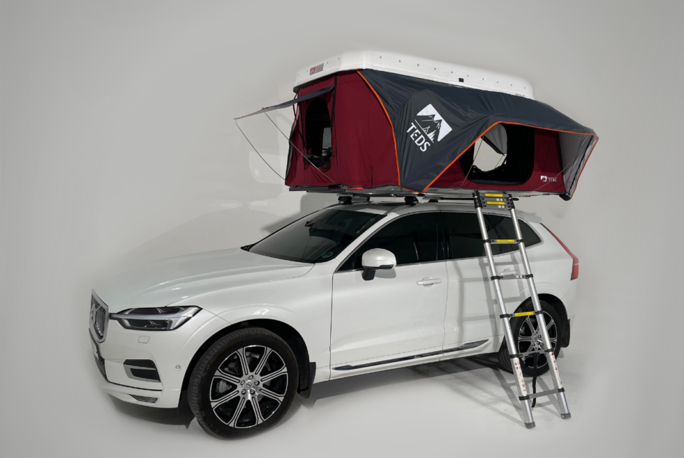 TEDS says its TEDPoP expandable rooftop tent can comfortably fit a family of five