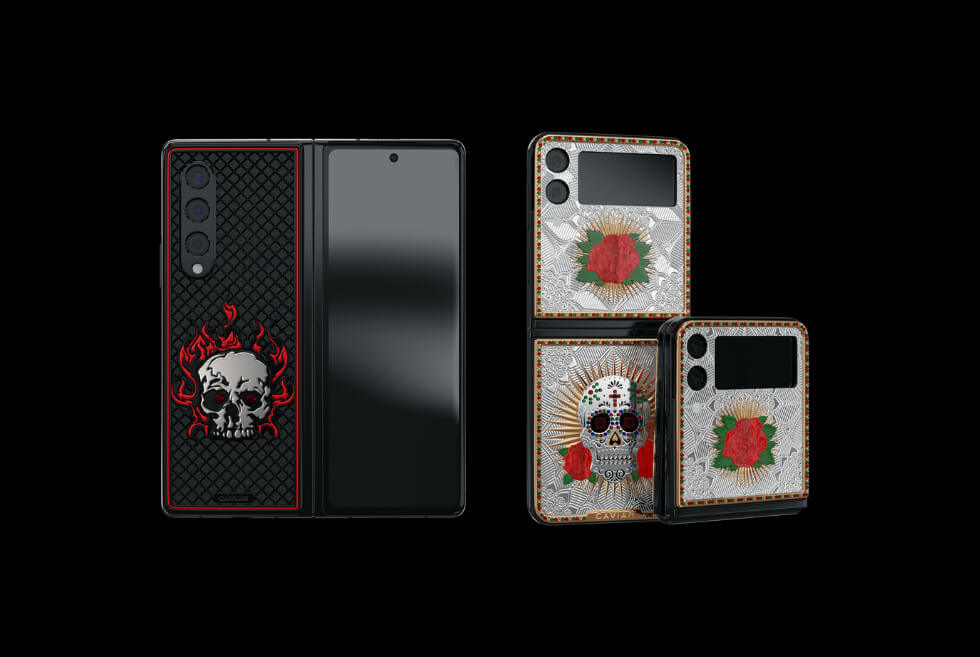 Caviar Turns Samsung’s Latest Foldable Handsets Into The Skull Capsule Collection