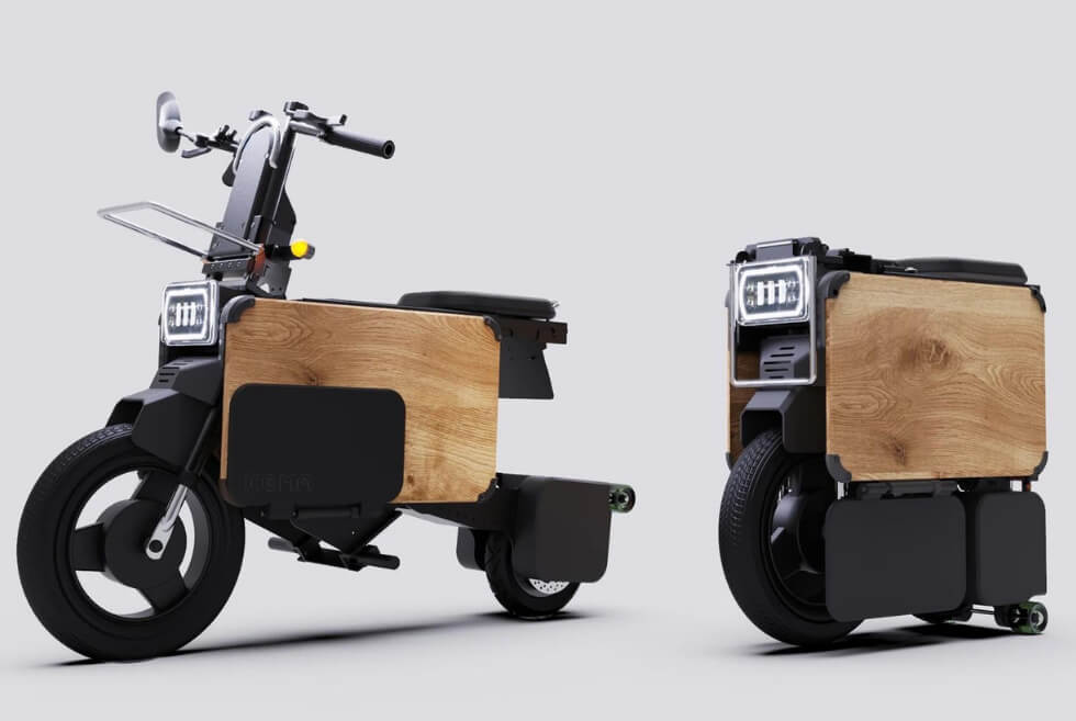 The ICOMA Tatamel Bike Is A Folding Electric Motorcycle That Can Fit Under Your Office Desk