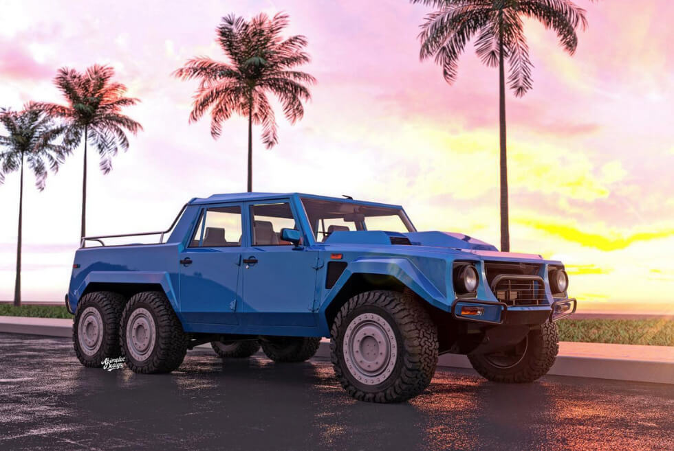 This Lamborghini LM002 6×6 Concept Looks Like The Right Kind Of Vintage Fun