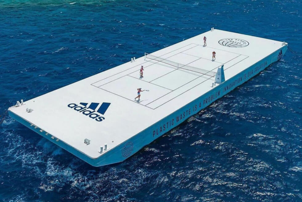 Adidas Built A Floating Tennis Court To Promote its Latest Eco-Friendly Gear