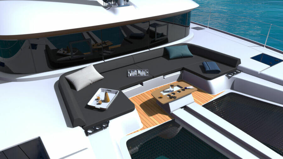 Lagoon 51 front cockpit