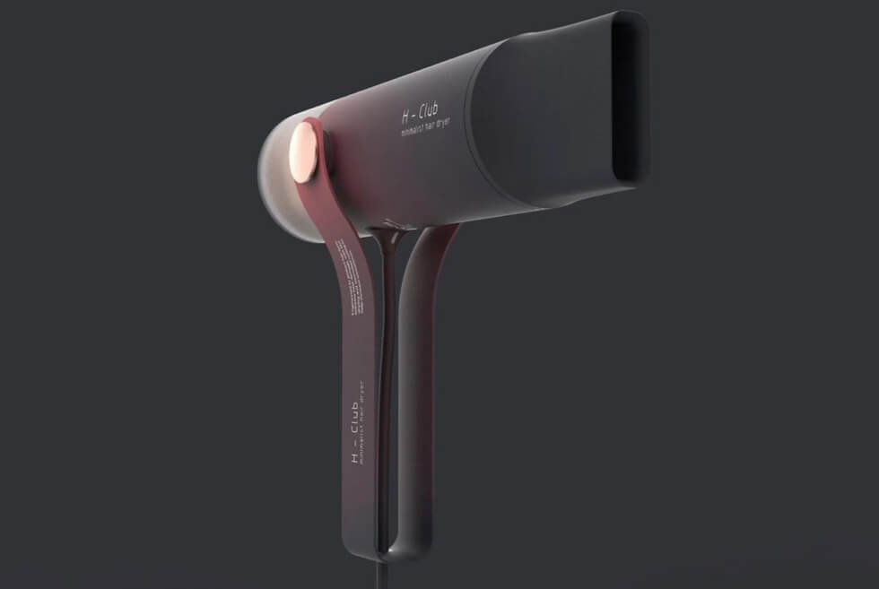The H-Club Minimalist Hair Dryer Folds Down To The Size Of A Water Bottle