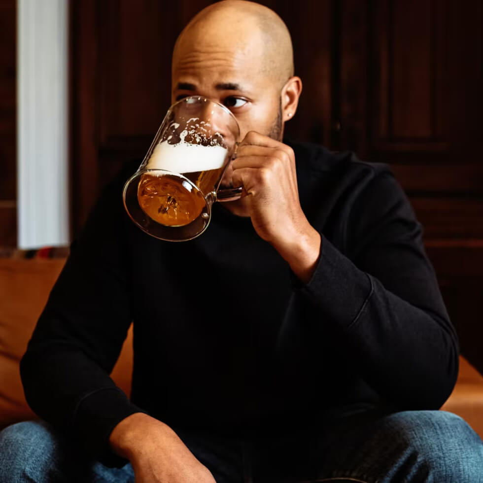 Double Wall Beer Stein Drinking