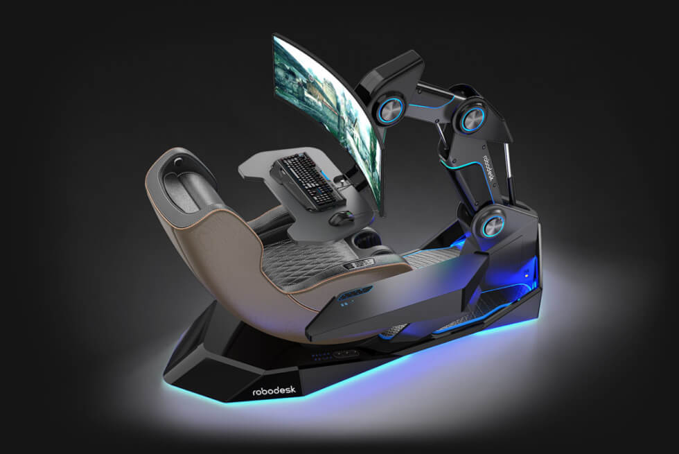 Robodesk: A Premium Gaming Chair Concept With A 12-Mode Massage Function