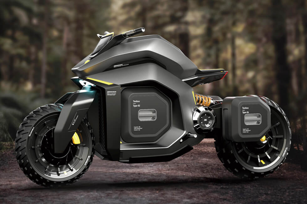 EQUULEUS: An Agile Electric Mountain Patrol Bike Concept For Forest Rangers