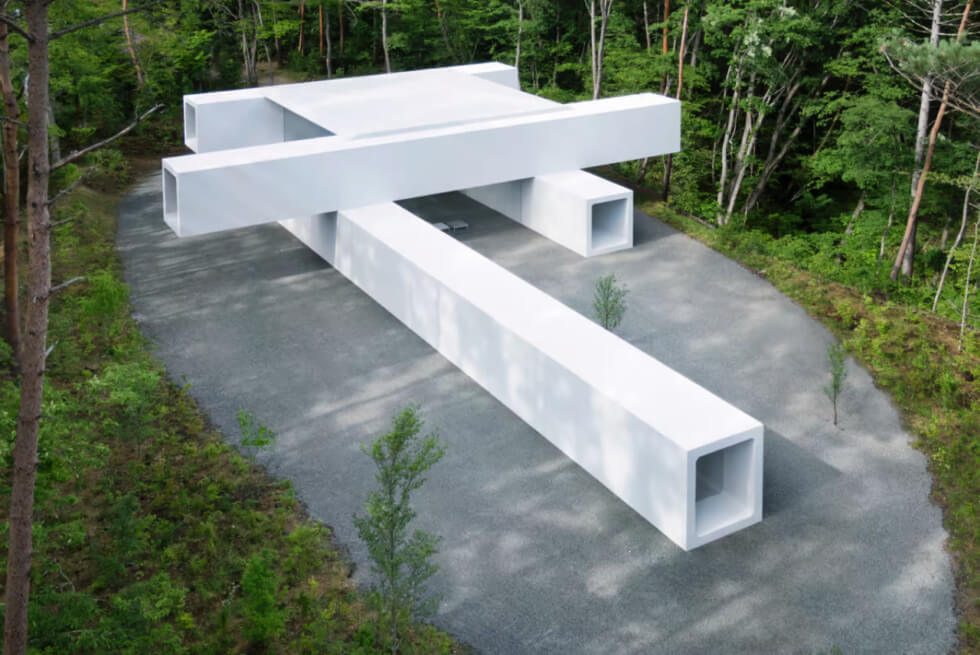 Nendo Combines And Stacks Several Square Tunnel Sections To Build The Culvert Guesthouse