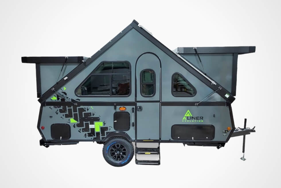 The Aliner Evolution Camper Packs A Stow-Away Shower In Its Small Frame