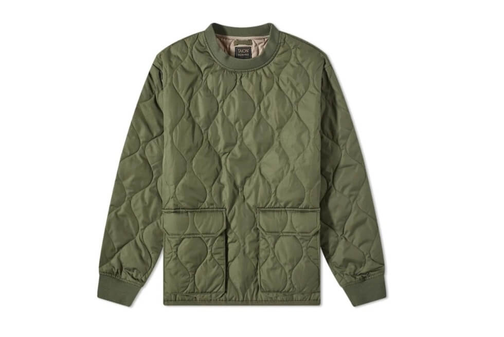 TAION’s Military Pullover Quilted Puffer Shirt Is A Sweater-Jacket Hybrid
