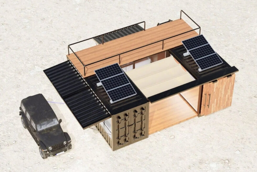 Jeep Container House: A Modular Off-Grid Living Concept With Eco-Friendly Attributes