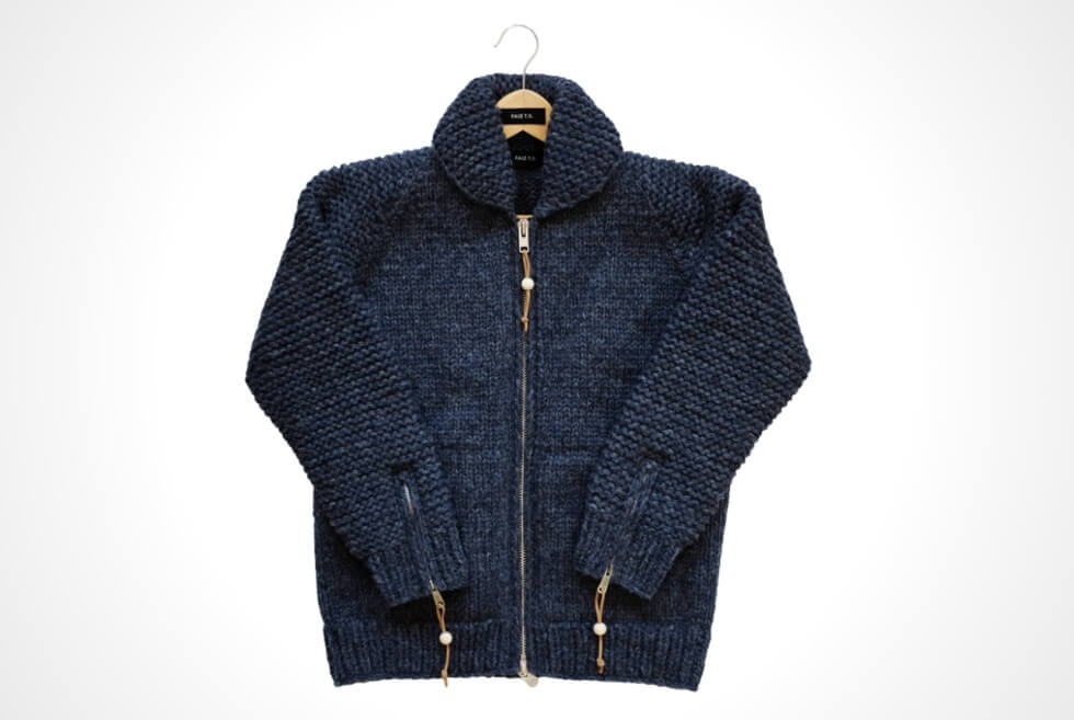 Blanket Yourself In Soft Wool With This Moto Zip Heavyweight Handknit Sweater by Faiz T.S.