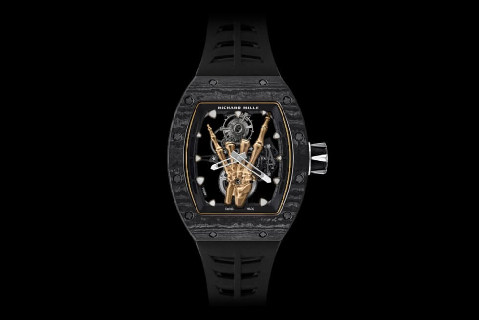 Richard Mille’s $1.1 Million RM 66 Flying Tourbillon Features A Skeleton Hand In A Devil Horn Gesture