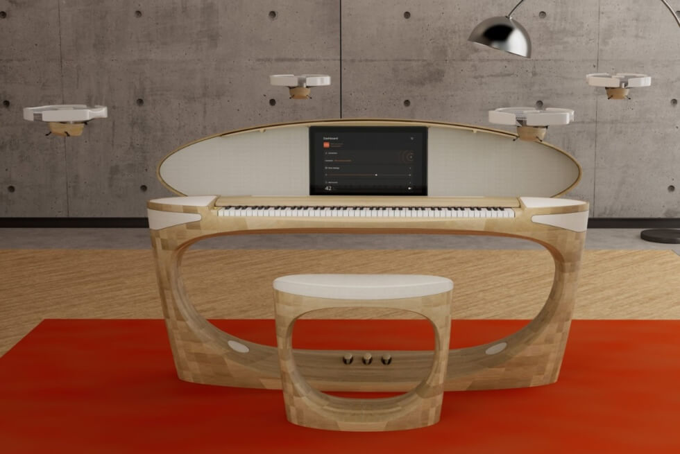 The Stunning Roland 50th Anniversary Concept Piano Uses Drone Speakers For Immersive Sound